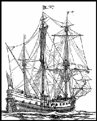 Three-masted sloop