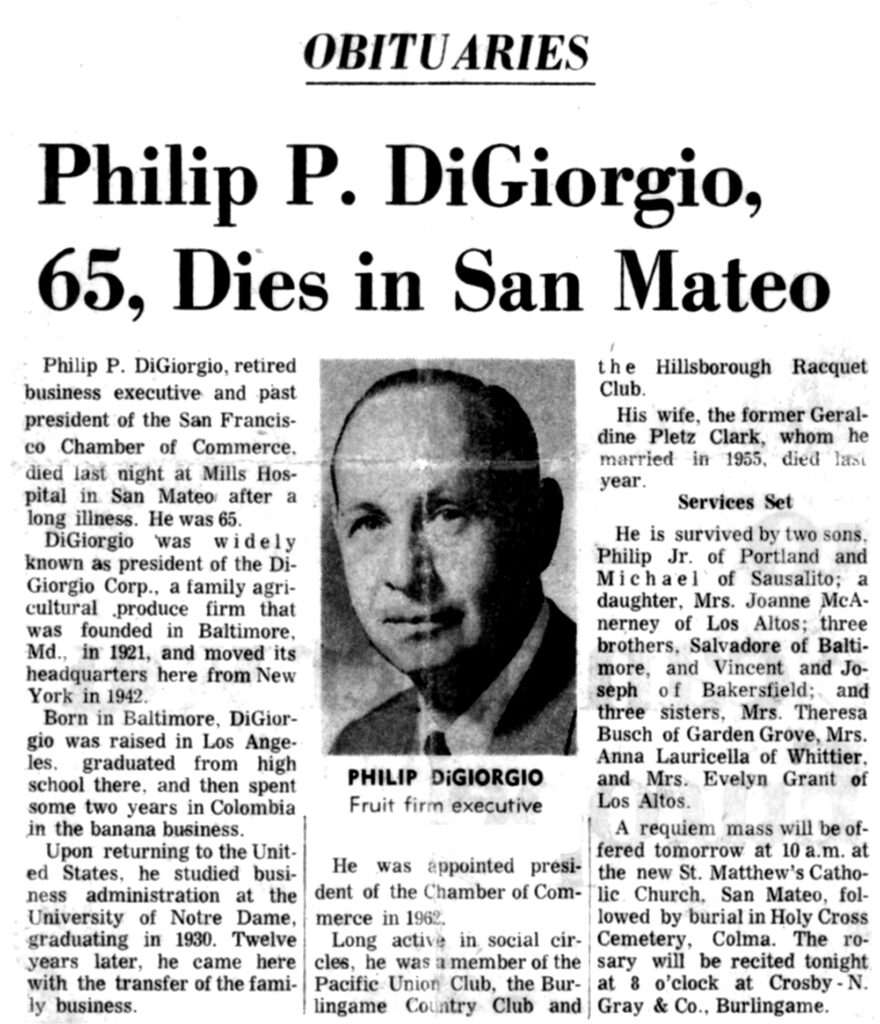 Philip Di Giorgio's obituary notice
